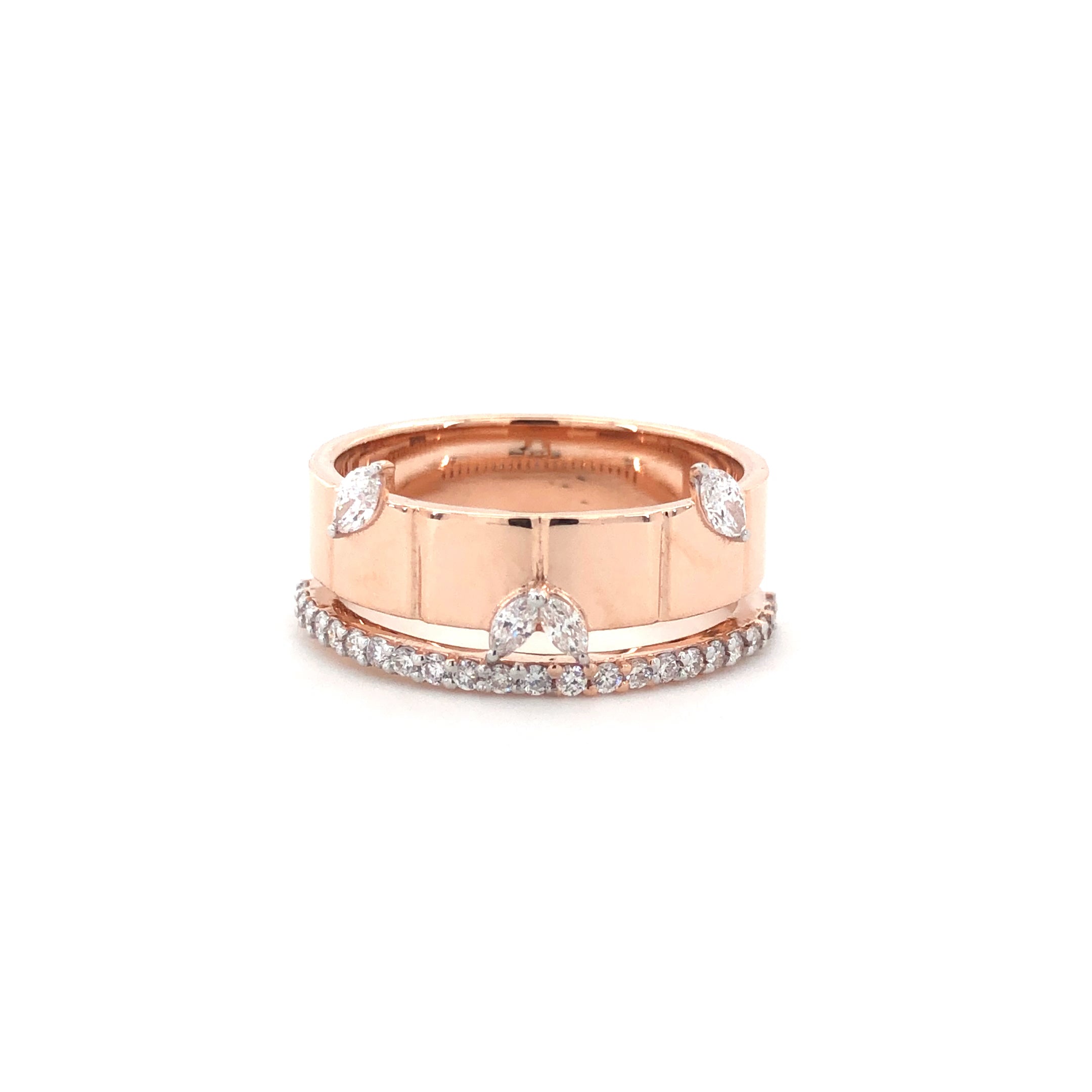 La Diamantes | Diamond Eternity Band with Marquise Accents